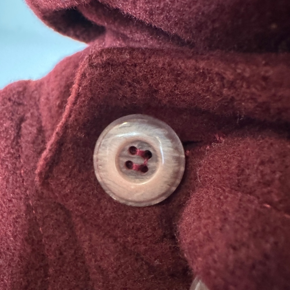 Vintage Victorian Ox Blood Maroon Wool Cloak - Picture 7 of 12